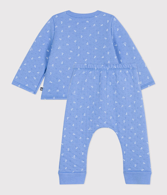 Set 2 pezzi in cotone neonato blu EDNA/bianco MARSHMALLOW