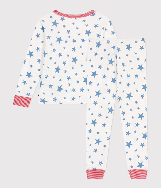 Pigiama in cotone con stelle stampate bambino bianco MARSHMALLOW/blu ALASKA