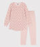 Camicia da notte e leggings a fiori in ciniglia e cotone per bimbe rosa SALINE/bianco MULTICO