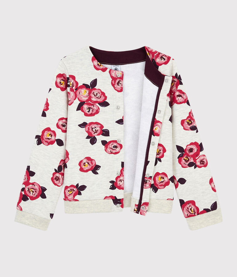 Cardigan in tessuto felpato bambina beige MONTELIMAR/bianco MULTICO