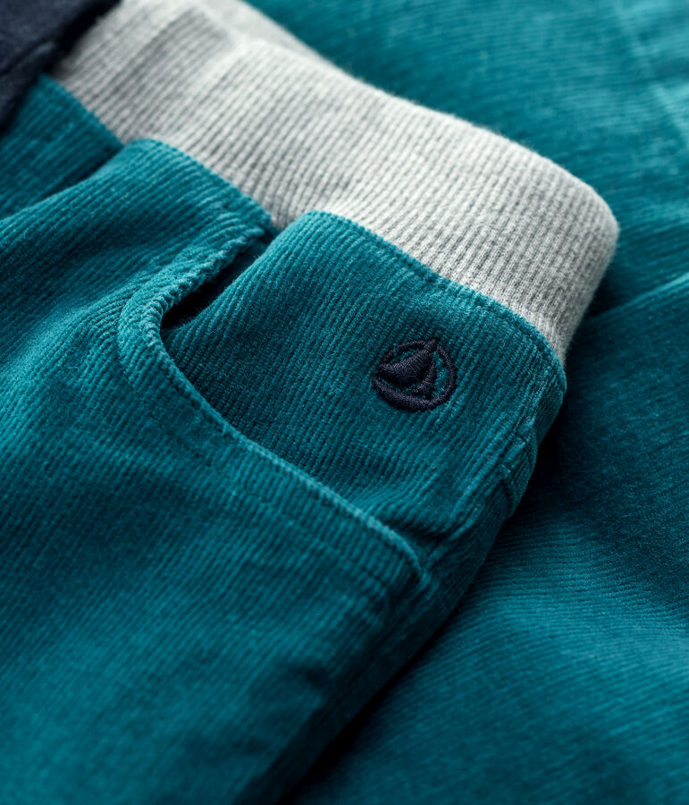 Pantaloni bambino in velluto verde