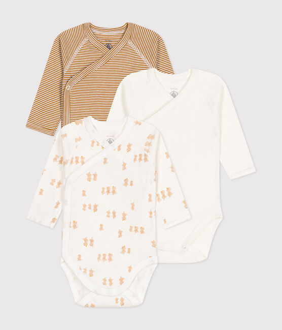 Set di 3 body incrociati a maniche lunghe in cotone neonato variante 2