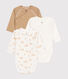 Set di 3 body incrociati a maniche lunghe in cotone neonato
