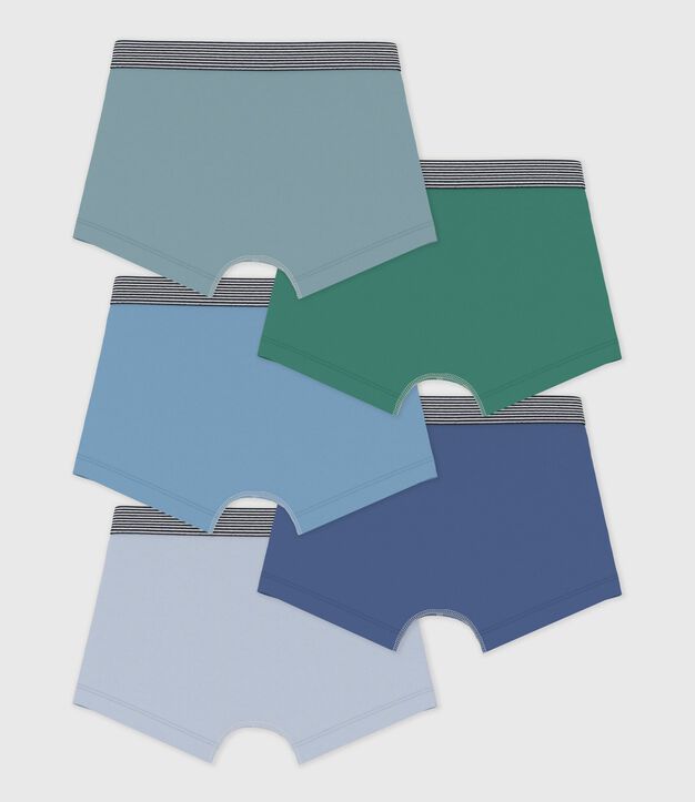 Set di boxer in cotone tinta unita bambino multicolore