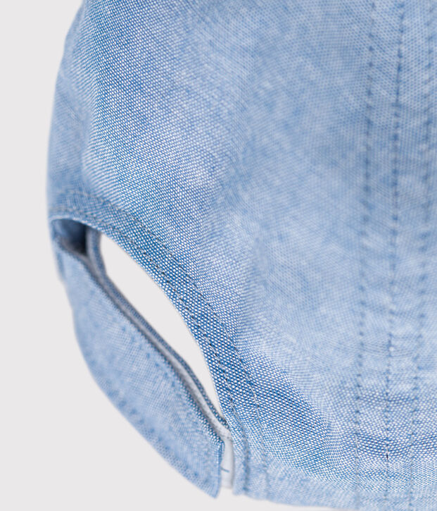 Berretto Petit Bateau in denim chiaro neonato blu