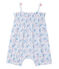 Combicourt per bebè femmina stampato bianco ECUME/blu BLEU/ MULTICO