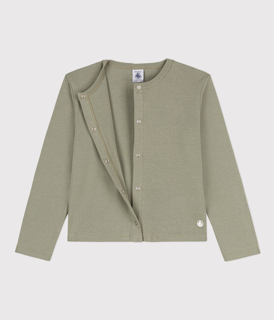 Cardigan in cotone bambina verde MARECAGE