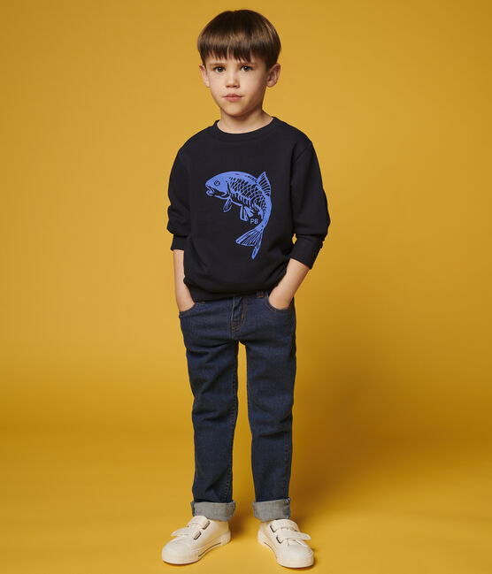 Felpa in molleton bambino blu SMOKING