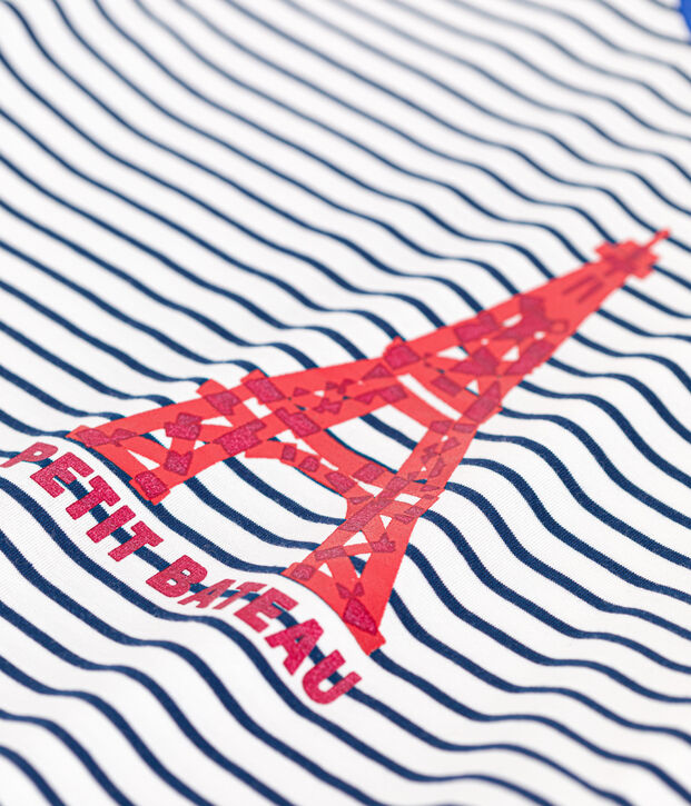 T-shirt Le Droit girocollo in cotone donna bianco/blu