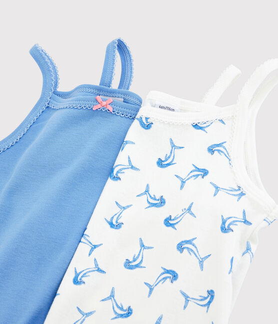 Confezione da 2 canottiere con spalline delfini bambina variante 1