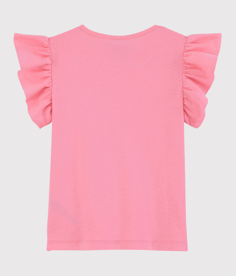 T-shirt a maniche corte in cotone bambina rosa GRETEL