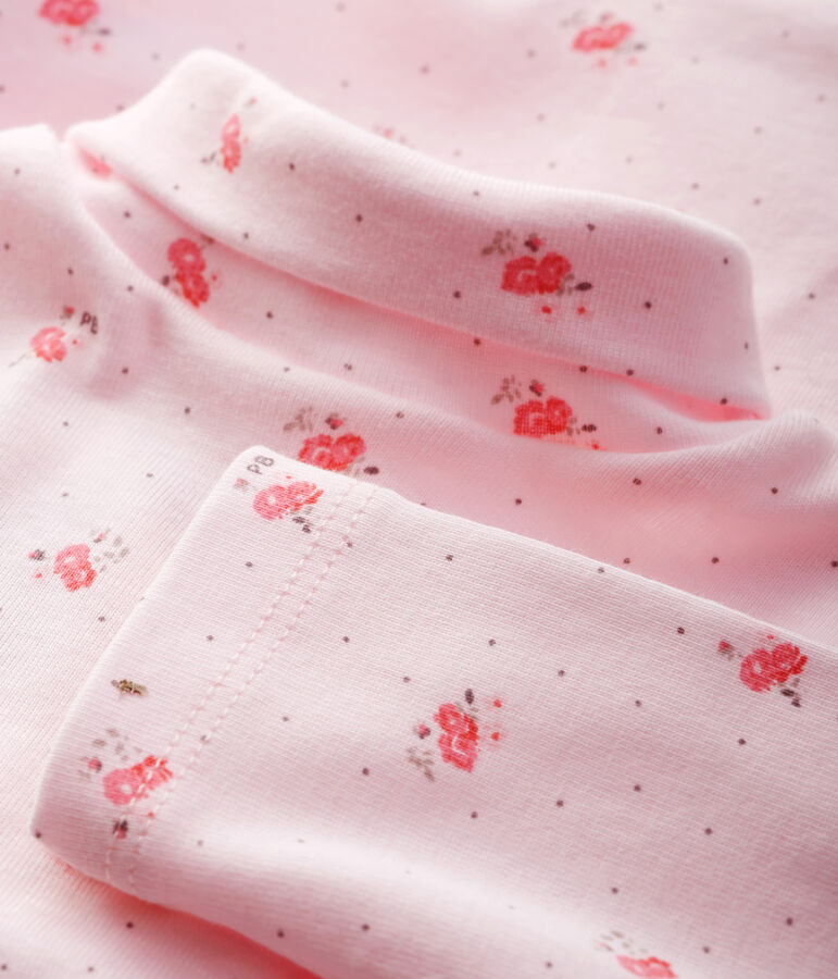 Body manica lunga e dolcevita beb&egrave; unisex rosa/rosa