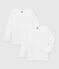 Confezione da 2 t-shirt bianche a manica lunga bambina variante 1