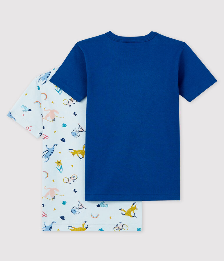 Confezione da 2 t-shirt manica corta animali yoga bambino multicolore