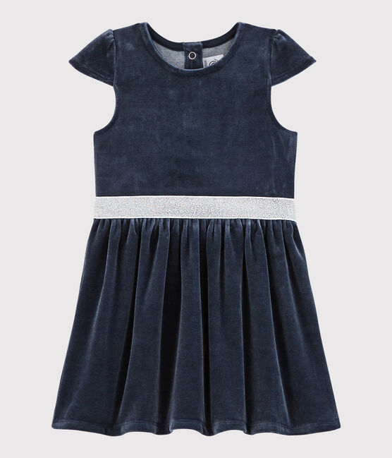 Abito manica corta bambina blu SMOKING