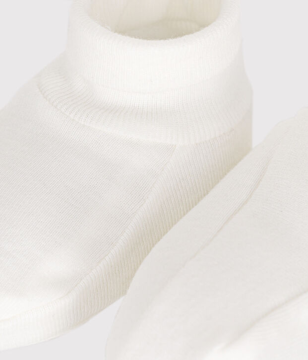 Babbucce nascita in cotone neonato bianco