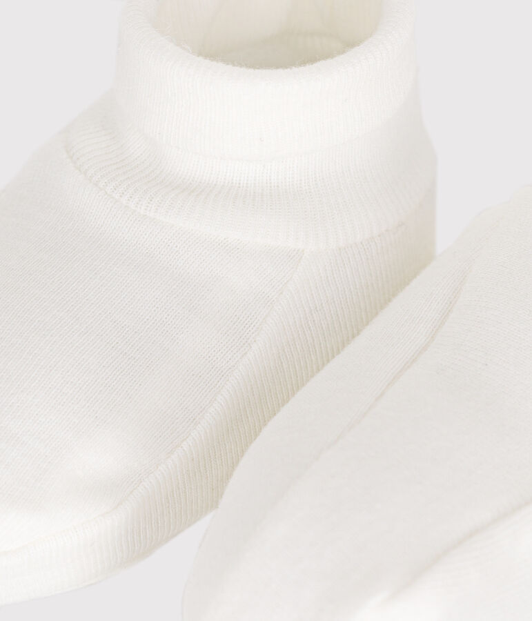 Babbucce nascita in cotone neonato bianco