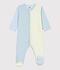 Pigiama in cotone con stampa a righe neonato blu/bianco