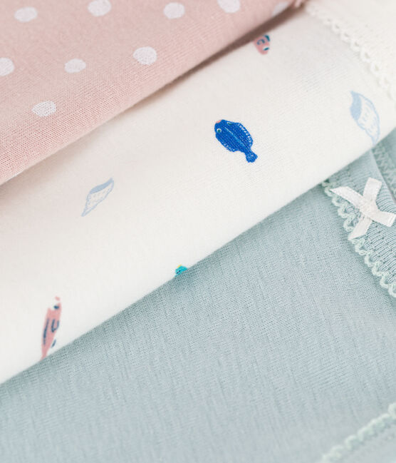 Confezione da 3 body con spalline in cotone con animali marini variante 1