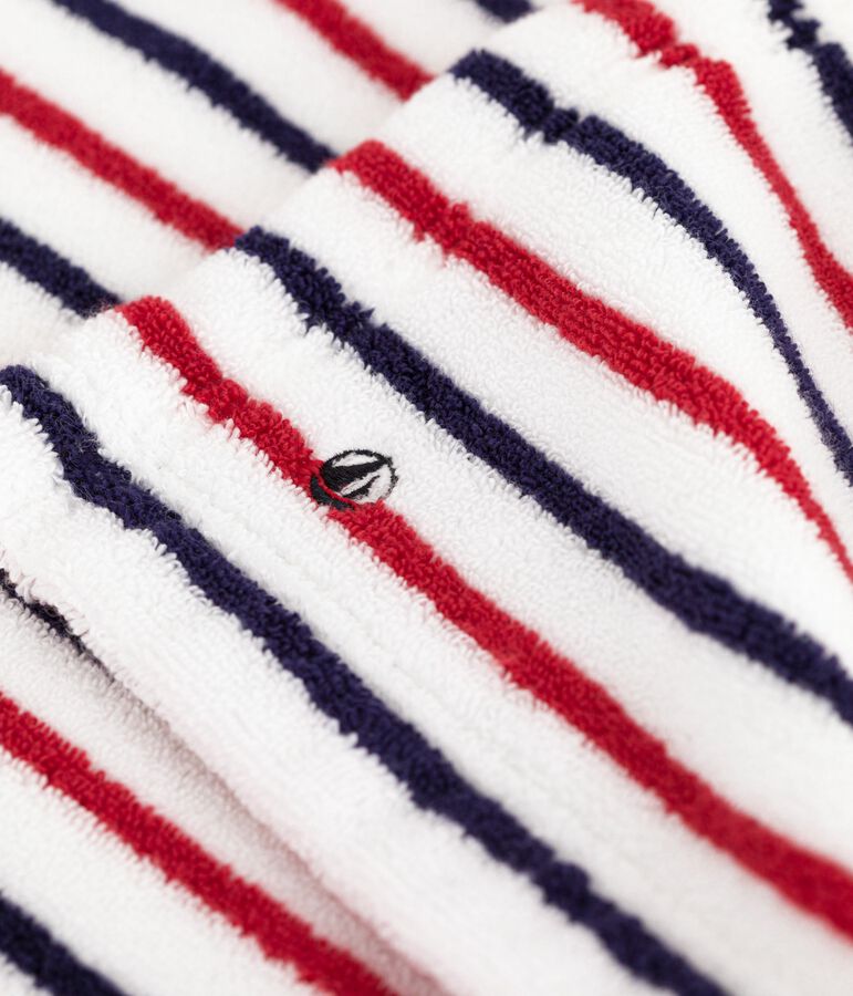 Mantellina da bagno in spugna con stampa a righe neonato bianco/multicolore