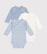 Set di 3 body incrociati a maniche lunghe in cotone neonato