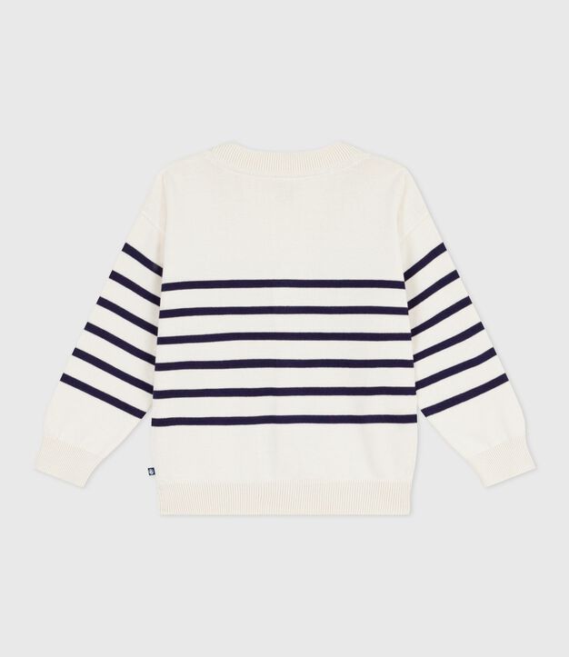 Cardigan in cotone a righe bambino blu/blu