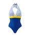 Costume da bagno donna intero bianco MARSHMALLOW/blu PERSE/ MULTICO