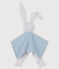 Doudou coniglietto bebè in cotone blu ACIER/bianco MARSHMALLOW