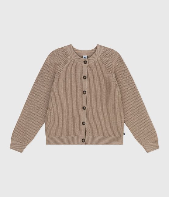 Cardigan in misto lana e cotone tinta unita donna marrone ROCHE