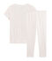 Pigiama fiori bambina a costine bianco MARSHMALLOW/rosa GRETEL