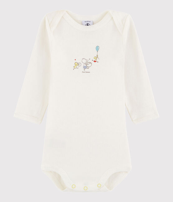 Body manica lunga bebè unisex bianco LAIT/giallo CITRUS