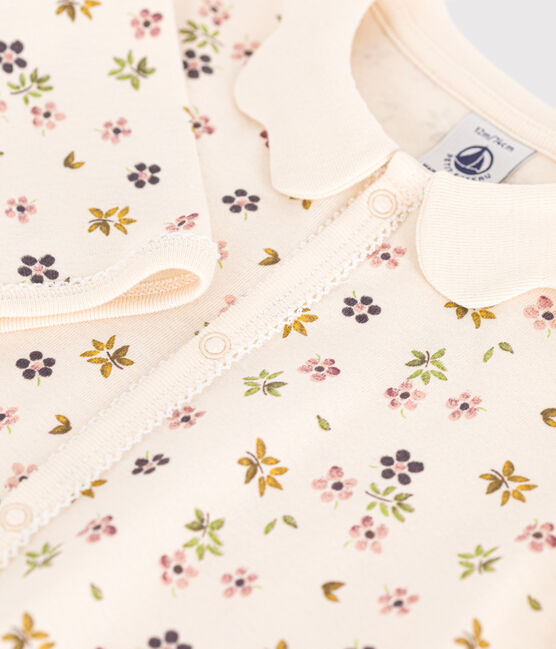 Pigiama senza piedini in cotone con stampa a fiori neonato bianco AVALANCHE/ MULTICO
