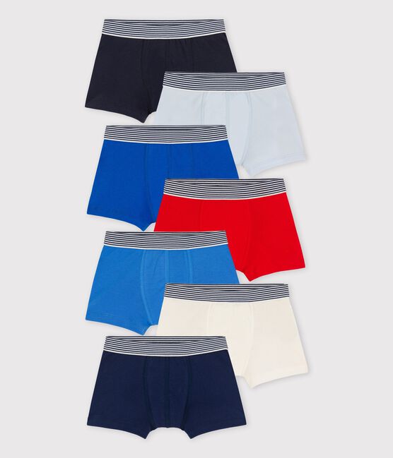 Confezione da 7 boxer tinta unita bambino in cotone biologico variante 1