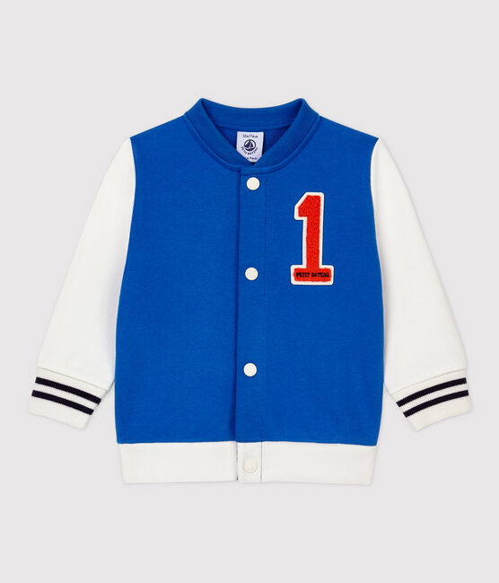 Cappotto Teddy in molleton bebè. blu RUISSEAU/bianco MARSHMALLOW