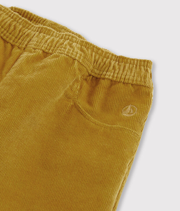 Pantaloni in velluto bambina giallo