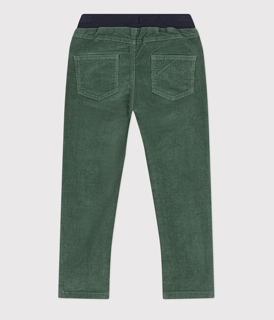 Pantaloni dritti in velluto medio bambina / bambino verde VALLEE