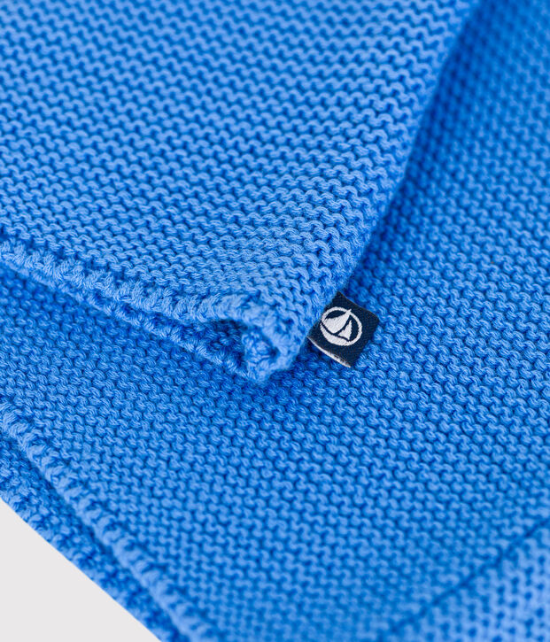 Cardigan in maglia di cotone a punto legaccio neonato blu