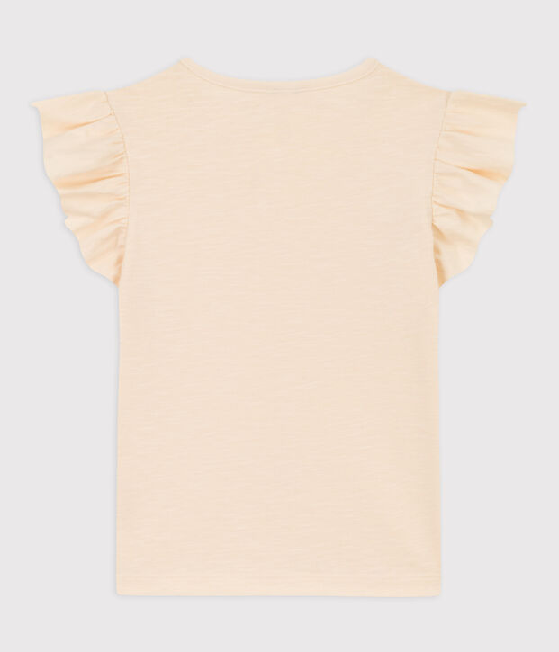 T-shirt a maniche corte in cotone bambina ecru