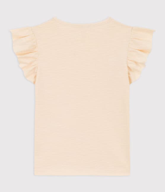 T-shirt a maniche corte in cotone bambina ecru AVALANCHE