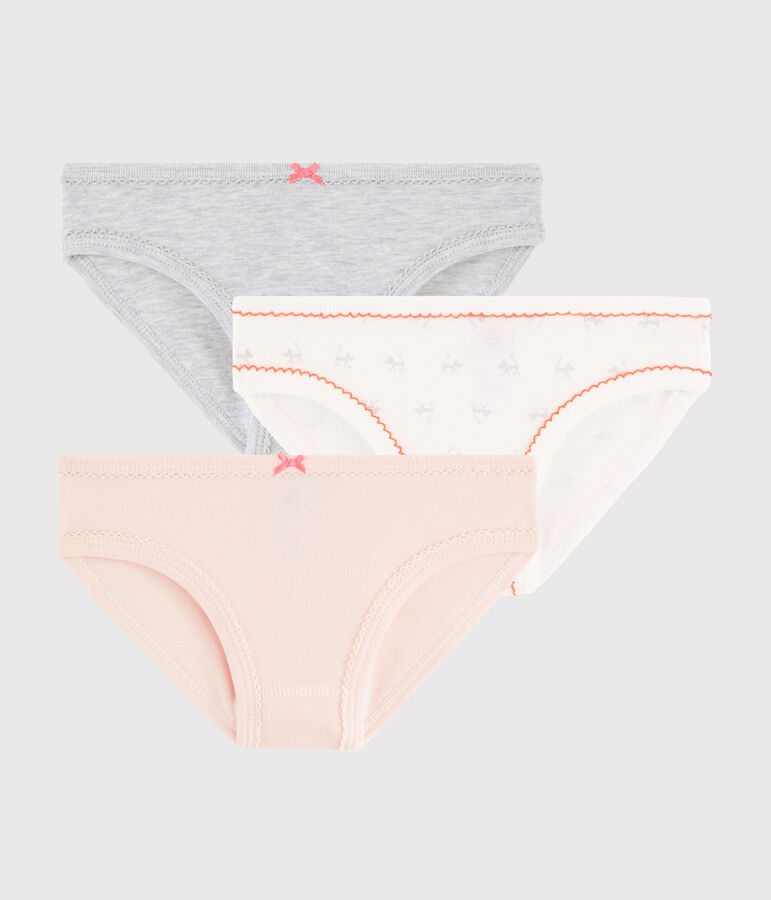 Confezione da 3 slip fantasia gatto da bambina multicolore