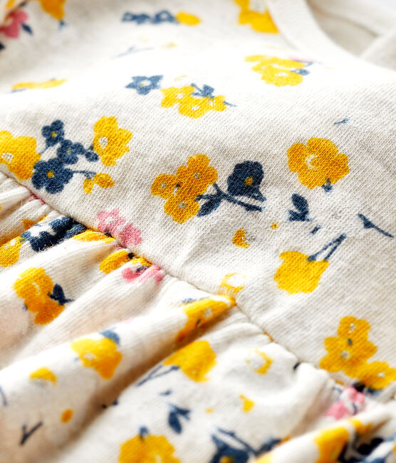 Abito a maniche lunghe da bebè femmina beige MONTELIMAR/bianco MULTICO