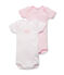 Confezione di 2 bodies maniche corte bebé bambina tinta unta lotto .