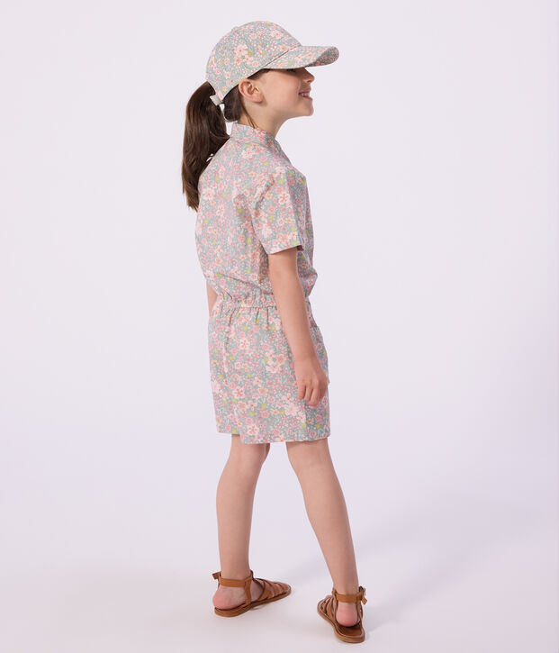 Tutina corta in cotone bambino blu/multicolore