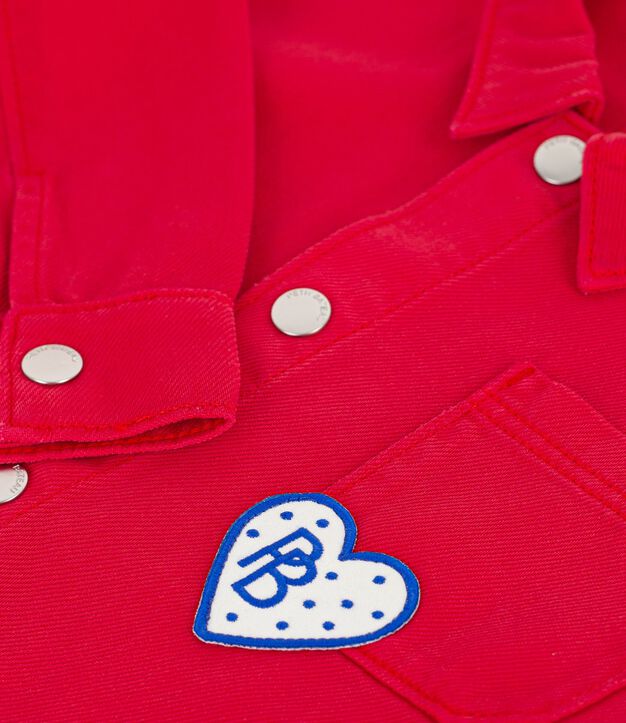 Giacca bambino in cotone tinta unita rosso