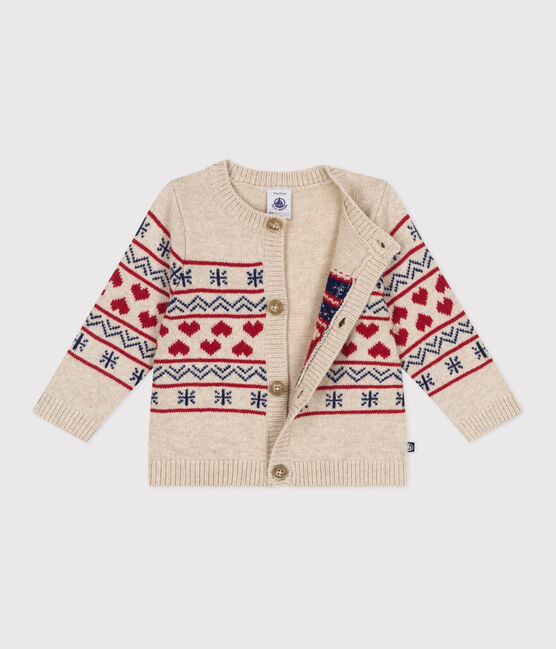 Cardigan in maglia con lana neonato bianco AVALANCHE/ MULTICO
