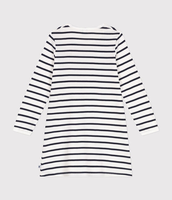 Camicia da notte in cotone a righe bambino bianco MARSHMALLOW/blu SMOKING