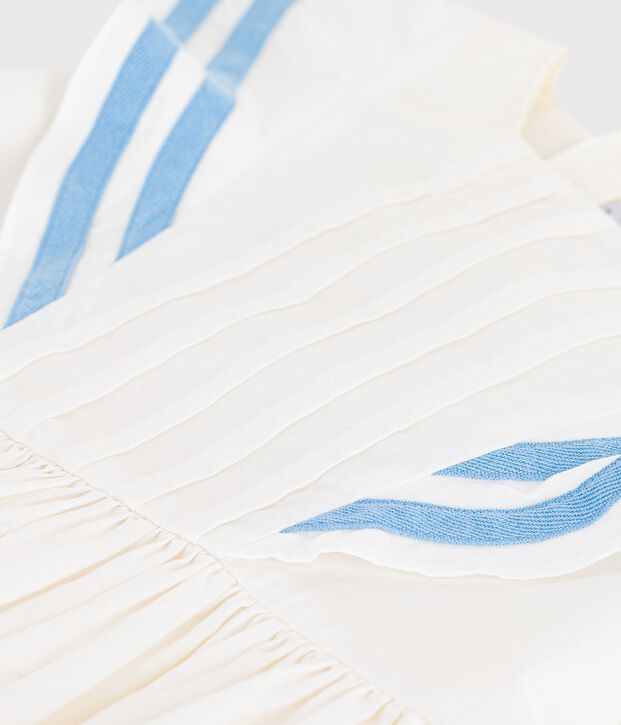 Abito senza maniche in cotone bambina bianco