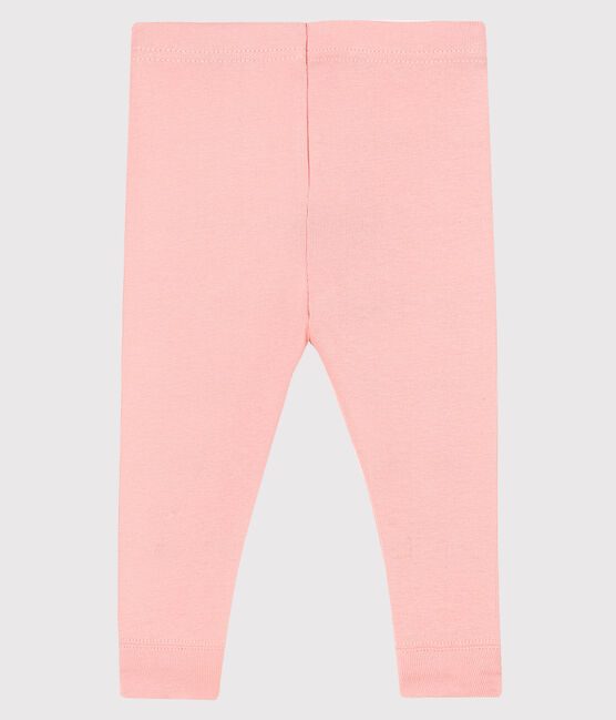 Leggings bebè femmina a costine 1x1 in tinta unita rosa CHEEK