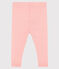 Leggings bebè femmina a costine 1x1 in tinta unita rosa CHEEK