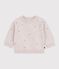 Maglione in misto lana e cotone con fiori ricamati neonata rosa/multicolore